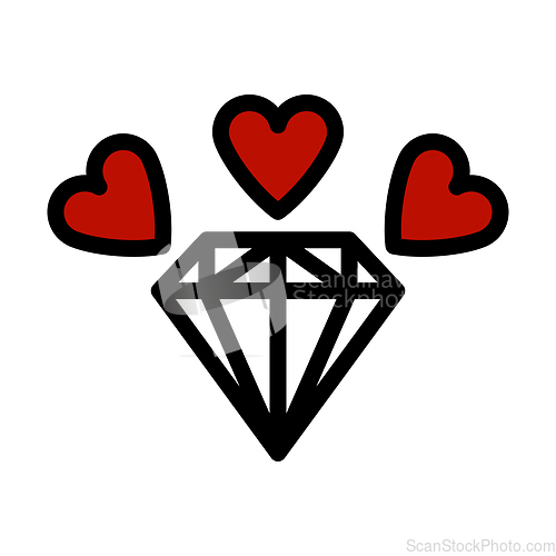 Image of Diamond With Hearts Icon