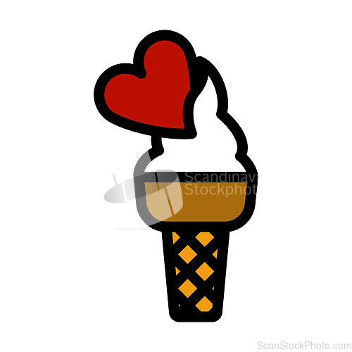 Image of Valentine Icecream With Heart Icon