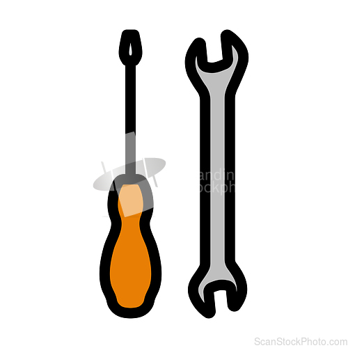 Image of Wrench And Screwdriver Icon