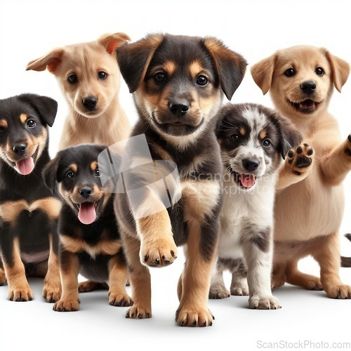 Image of adorable puppies and kittens