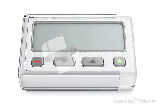 Image of White pager with blank screen