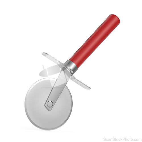 Image of Pizza cutter with red handle