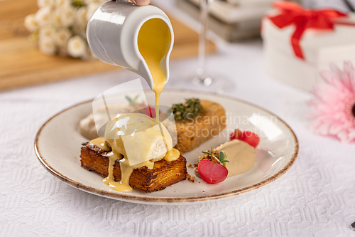 Image of Delicious chicken meatball with potato