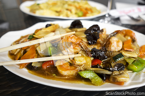 Image of Chinese food shrimps