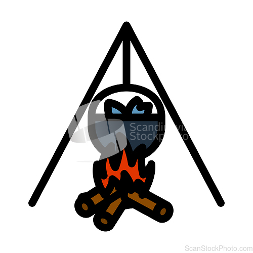 Image of Icon Of Fire And Fishing Pot