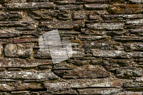 Image of Stone wall with green moss