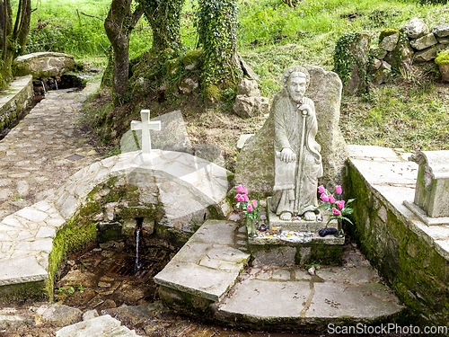 Image of Tap for drinking water on Camino de Santiago