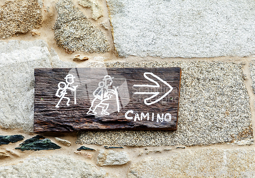 Image of Road sign of Camino de Santiago