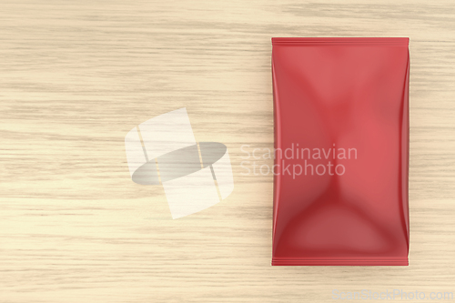 Image of Blank red foil bag packaging