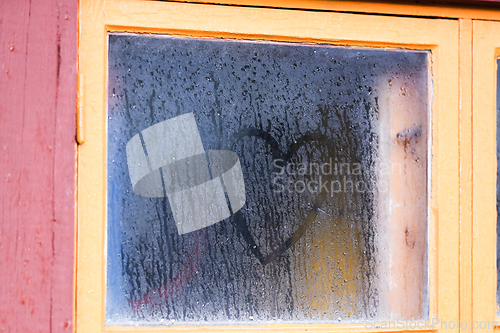 Image of Heart shape on a window