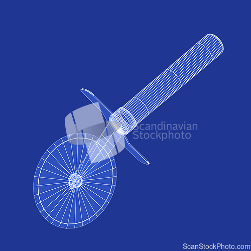 Image of 3D model of pizza cutter