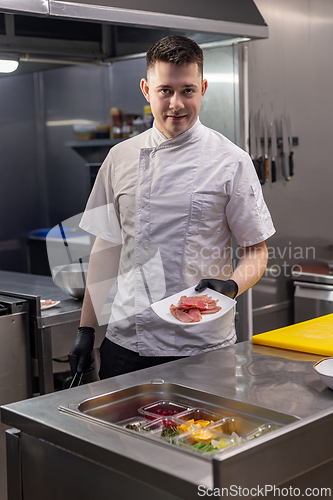 Image of Chef in professional restaurant kitchen