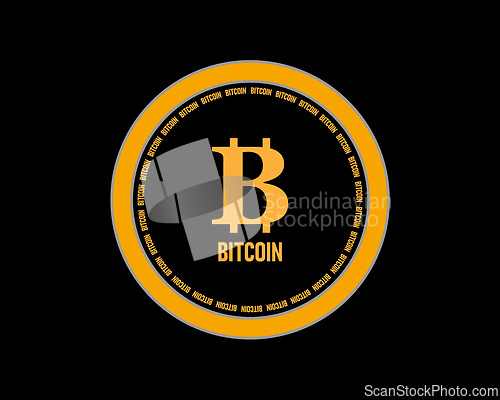 Image of Bitcoin logo on a black background