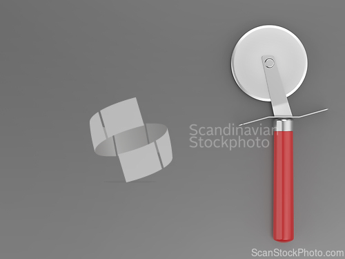 Image of Pizza cutter with red handle