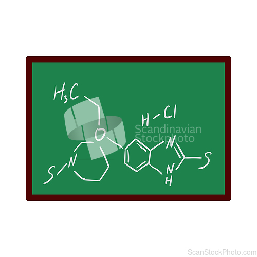 Image of Icon Of Chemistry Formula On Classroom Blackboard