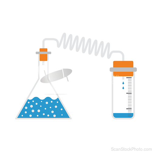Image of Icon Of Chemistry Reaction With Two Flask