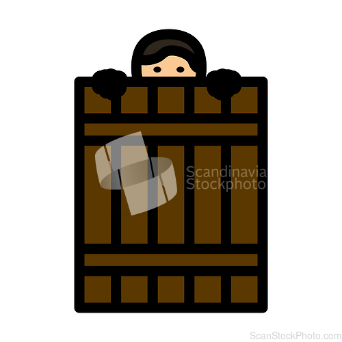 Image of Criminal Peeping From Fence Icon
