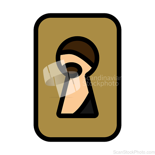 Image of Criminal Peeping Through Keyhole Icon