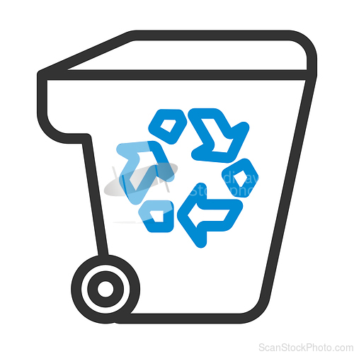 Image of Garbage Container With Recycle Sign Icon