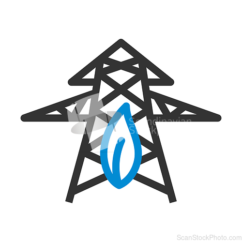 Image of Electric Tower With Leaf Icon