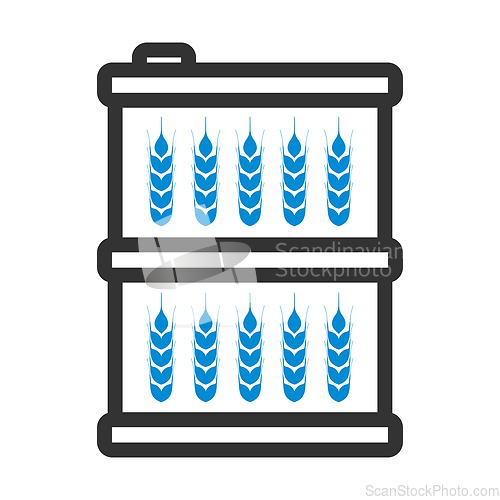 Image of Barrel With Wheat Symbols Icon