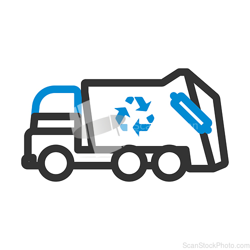 Image of Garbage Car With Recycle Icon