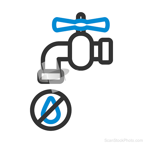 Image of Water Faucet With Dropping Water Icon