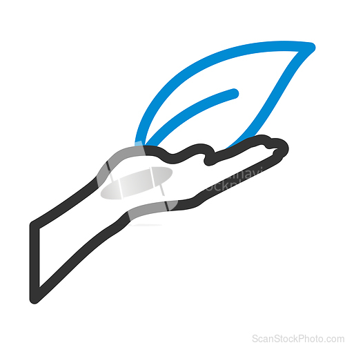 Image of Hand Holding Leaf Icon