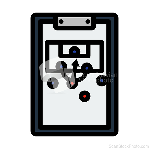 Image of Icon Of Football Coach Tablet With Game Plan