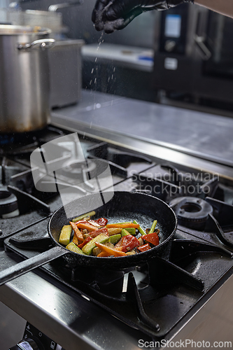 Image of Grilled vegetables in restaurant kitchen