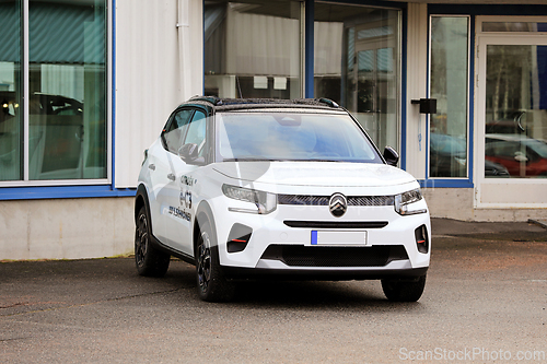 Image of New White Citroen e-C3 Battery Electric Car Parked