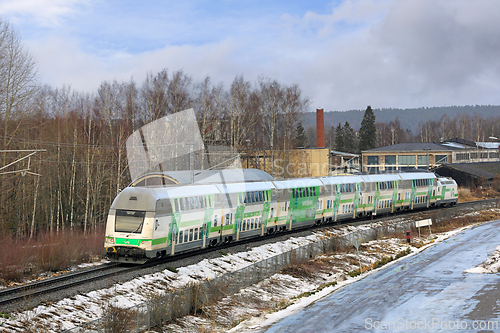Image of VR Group Intercity Two-Storey Train in Winter