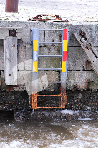 Image of Emergency ladder at the water