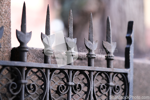 Image of Detail of an old iron gate