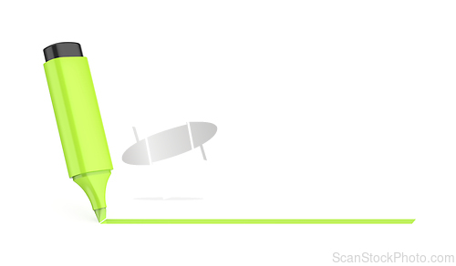 Image of Drawing a straight line with a green highlighter
