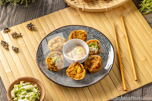 Image of Delicious breaded shiitake mushroom balls