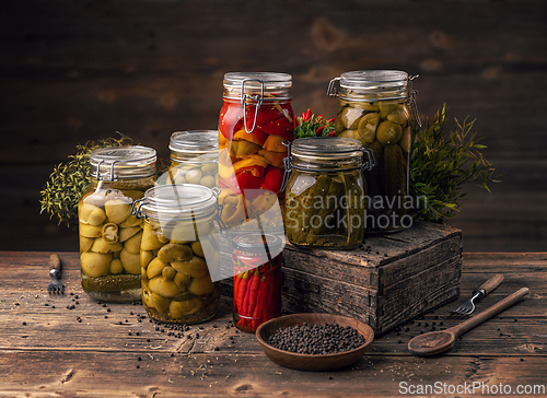 Image of Preserved food displaying homemade pickles