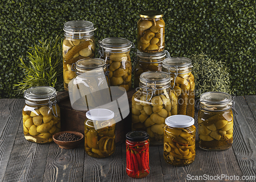 Image of Still life concept of pickled vegetables