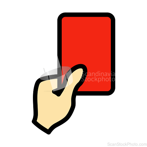 Image of Icon Of Football Referee Hand With Red Card