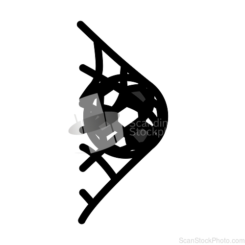 Image of Icon Of Football Ball In Gate Net
