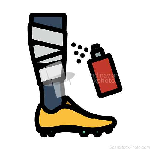 Image of Icon Of Bandaged Leg With Aerosol Anesthetic
