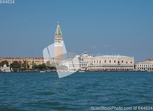 Image of St Mark square seen fron St Mark basin in Venice