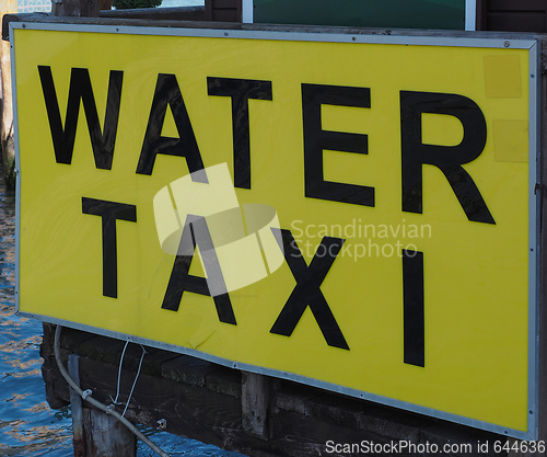 Image of Water taxi sign in Venice