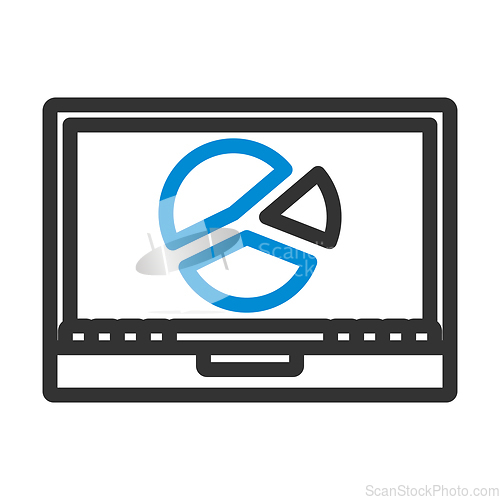 Image of Laptop With Analytics Diagram Icon