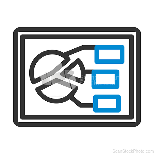 Image of Tablet With Analytics Diagram Icon