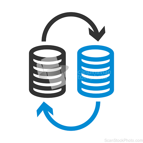 Image of Dollar Euro Coins Stack Icon