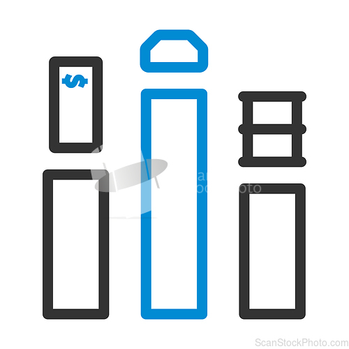 Image of Oil, Dollar And Gold Chart Concept Icon