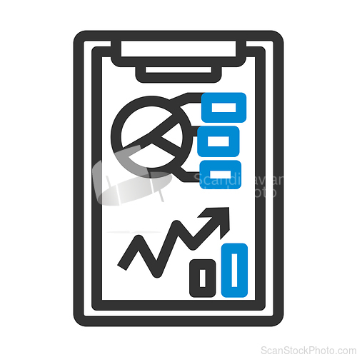 Image of Writing Tablet With Analytics Chart Icon