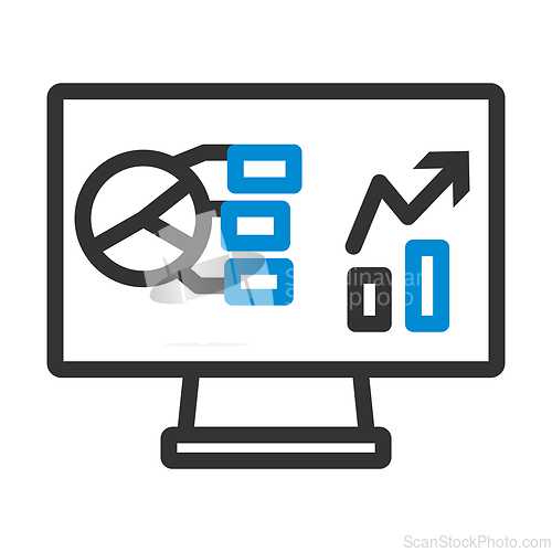 Image of Monitor With Analytics Diagram Icon
