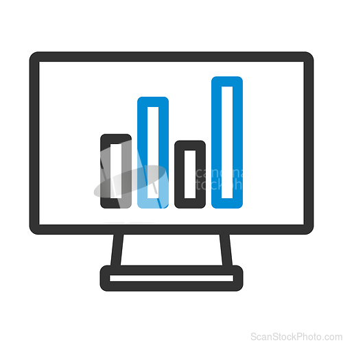 Image of Monitor With Analytics Diagram Icon